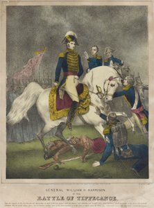 General William H. Harrison i slaget ved Tippecanoe av Nathaniel Currier