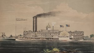 Høytrykksdampbåt Mayflower av Nathaniel Currier