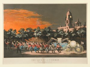 The Life of a Fireman / The Race. - av Nathaniel Currier