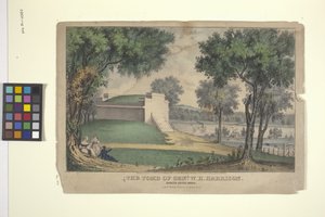 Graven til Genl. W. H. Harrison (håndfarget litografi) av Nathaniel Currier