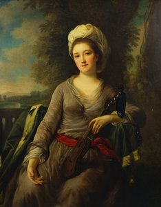 Portrett av en dame, antatt å være fru Wells av Nathaniel Dance Holland