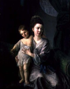 Anne Gardiner med sin eldste sønn Kirkman av Nathaniel Hone