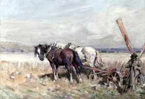 Innhøsting (akvarell på papir) av Nathaniel Hughes John Baird