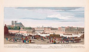 1700-tallsutsikt over Paris, Frankrike (gravering)