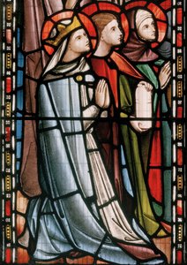 Kristus i Majestet deltatt av hellige, detalj, 1863 (farget glass)