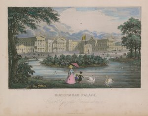 Generell utsikt over Buckingham Palace av Nathaniel Whittock