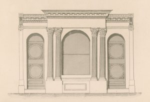 Butikkfront for Mr Mabers vin- og brennevinsbutikk, Tyndale Place, Islington av Nathaniel Whittock