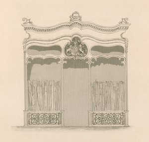 Butikkfront i fransk Louis XIV-stil for Mrs Sangster, Paraply and Stick Merchants, Regent Street, London av Nathaniel Whittock