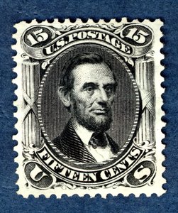 15c Abraham Lincoln gjenutgi singel, 1875.