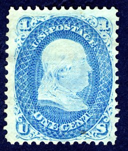 1c Franklin F Grill singel, 1867.