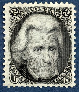 2c Andrew Jackson gjenutgi singel, 1875. av National Bank Note Company