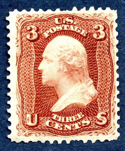 3c Washington re-utgave singel, 1875.