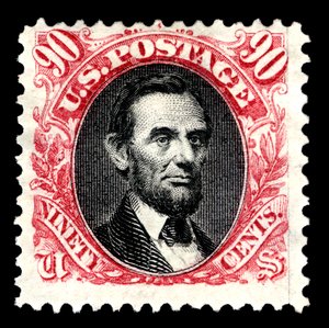 90c Abraham Lincoln gjenutgave singel, 1875.