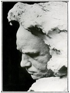 Profilansikt til Ludwig van Beethoven (1770-1827), detalj av en bronsebyste av Naum Aronson