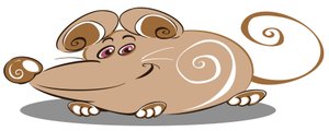 Curly Brown Mouse - tegneserie av Neale Osborne