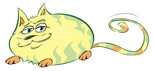 Curvy Cat - karikatur av Neale Osborne
