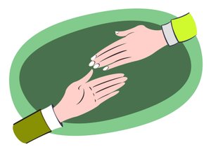 Hjelpende hender - illustrasjon av forretningsallegori av Neale Osborne