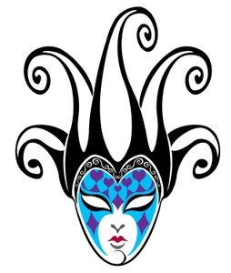 kvinnelig Jester-maske, 2023 (digital) av Neale Osborne
