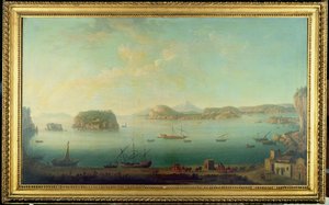 En utsikt over kysten nær Napoli med øyene Nisida, Procida, Ischia og Capri, ca. 1780