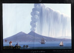 Napoli: Vesuv i utbrudd, 26. oktober 1822 (gouache)