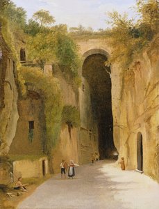 Crypta Napoletana, under Posillipo-høyden, Napoli, ca. 1840