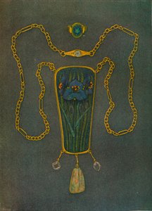 En halsring i gull, emalje og edelstener, c1901 av Nelson Ethelred Dawson