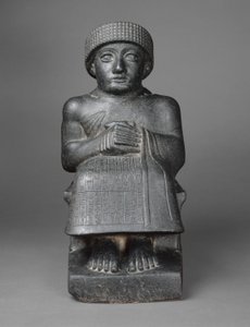 Statue av Gudea, ca. 2090 f.Kr. (dioritt) av Neo Sumerian