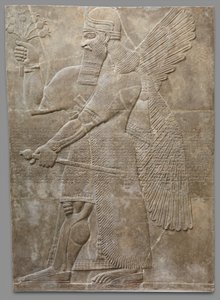 Relieffpanel, ny-assyrisk, ca. 883-859 f.Kr. (gybsum alabaster)