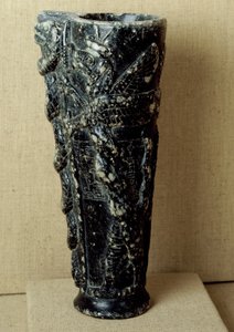 Sumerisk sivilisasjon: libationvase av steatitt til prins Gudea (2141–2122 f.Kr.). Den er dekorert med drager og slanger. Dim. 23 cm Paris, Musée du Louvre av Neo Sumerian Neo Sumerian