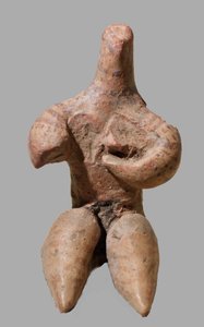 Malt leirefigur av en kvinne, Syria, ca. 5000 f.Kr. (leire)