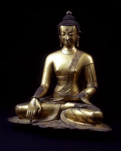 Buddha statue. Nepal 1400-tallet. 60 cm.