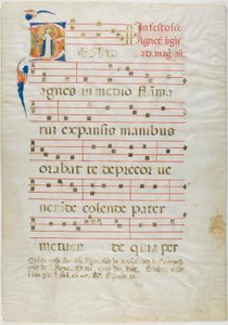 Saint Agnes i en historisk initial "V" fra et antifonarium