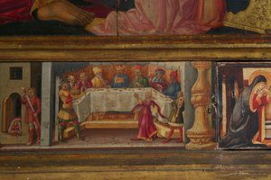 Detalj fra Coronation of the Virgin (tempera på tre)