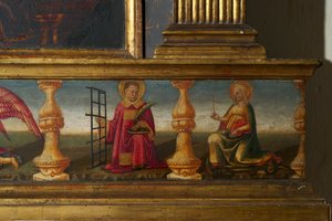 Detalj fra Coronation of the Virgin (tempera på tre)
