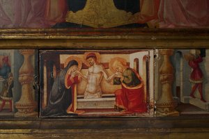 Detalj fra Coronation of the Virgin (tempera på tre)