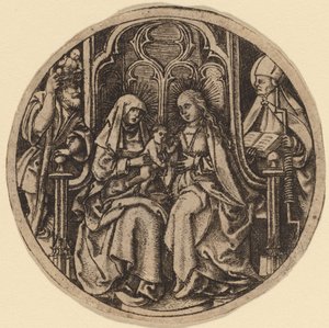 Madonna og barn med de hellige Christopher og Erasmus av Netherlandish 15th Century