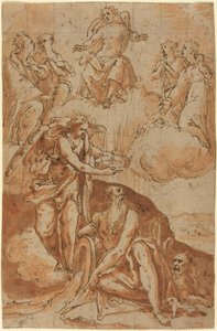 Saint Hieronymus (?) av Netherlandish 16th Century