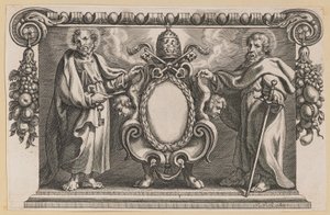 Vignette for en bok dedikert til pave Urban VII av Netherlandish 17th Century after Sir Peter Paul Rubens