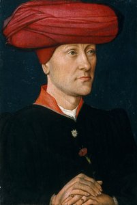 Portrett av en mann i en chaperon. av Netherlandish Painter