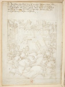 Bomull Julius E. IV, art. 6, 'Beauchamp Pageants', ca. 1483 (blekk på vellum) av Netherlandish School