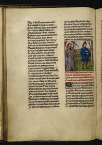 Harley MS 4425 f.18v Amors (kjærlighetens Gud) og L