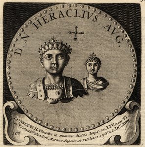 Portrett av den bysantinske keiseren Konstantin II og Fausta. av Netherlandish School