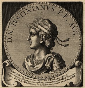 Portrett av den bysantinske keiseren Justinian II.