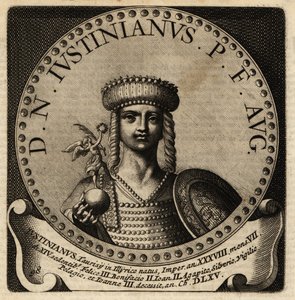 Portrett av den romerske keiseren Justinian I. av Netherlandish School