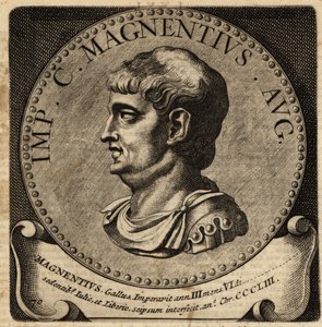 Portrett av den romerske keiseren Magnentius. av Netherlandish School