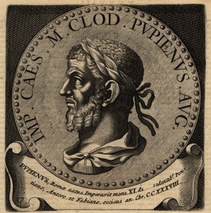Portrett av den romerske keiseren Pupienus. av Netherlandish School