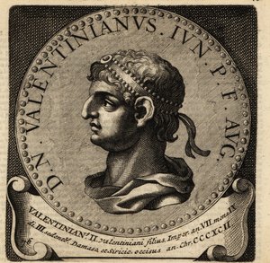 Portrett av den romerske keiseren Valentinian II. av Netherlandish School