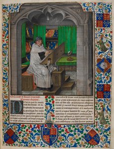 Royal 14 E. I f.3 Vincent de Beauvais leser ved skrivebordet sitt, fra 