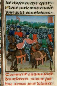 Royal 18 E.II fol.411v Rebellion against Henry IV (1367-1413) fra Book IV of 