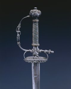 Lite sverd, ca. 1650-60 (stål, tre og kobbertråd) av Netherlandish School